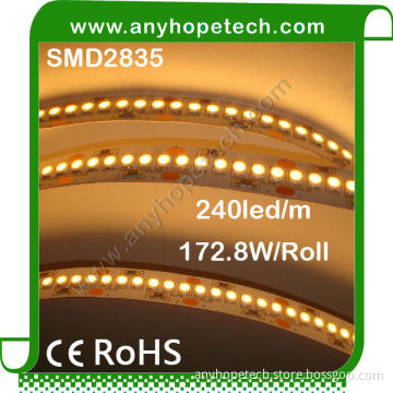 High CRI>80 3000K 2835 smd 240leds indoor led tape lighting